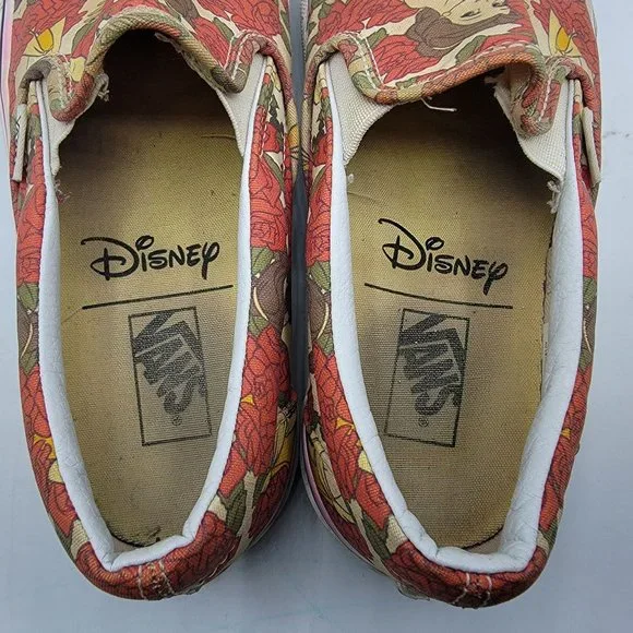 Vans Disney Beauty and The Beast Belle Rose Womens Slip On Skate Shoes Size 8.5 - Picture 8 of 12